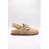 Sabots beige femme cuir clous scratch ALPE 5396