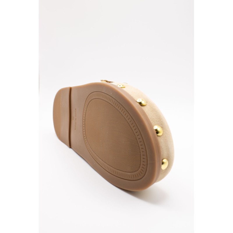 Sabots beige femme cuir clous scratch ALPE 5396