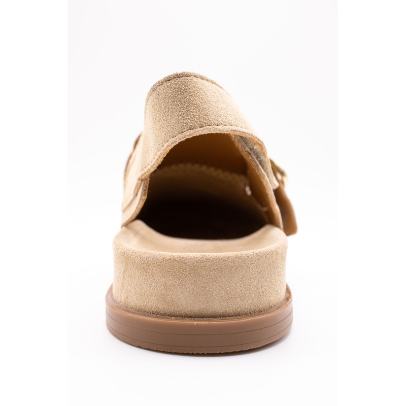 Sabots beige femme cuir clous scratch ALPE 5396