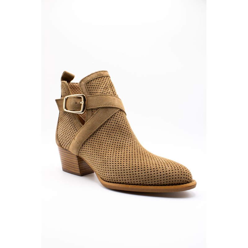 Bottines western ajourées camel femme ALPE 5425
