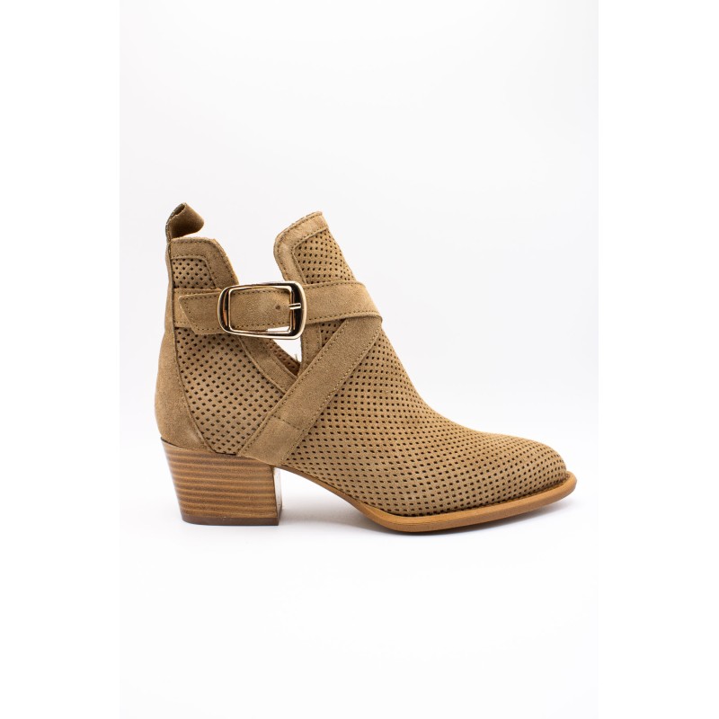 Bottines western ajourées camel femme ALPE 5425