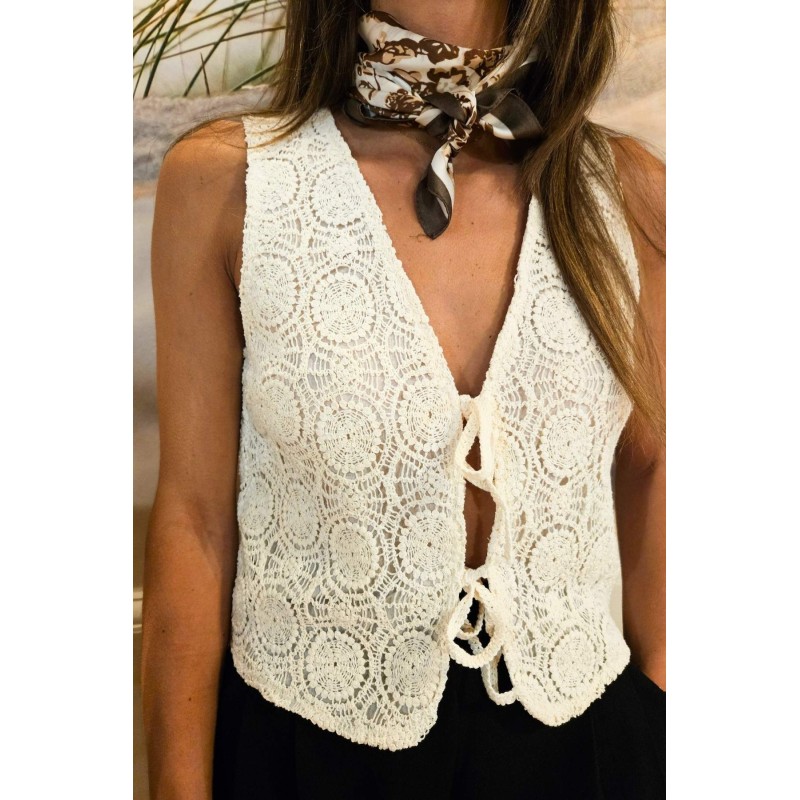 Gilet crochet coton femme Vony Grace & Mila