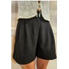 Short noir femme coupe droite taille mi-haute GRACE ET MILA