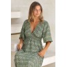 Robe longue imprimé Mexico kaki femme Laraethnics