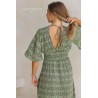 Robe longue imprimé Mexico kaki femme Laraethnics