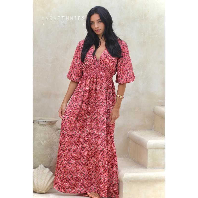 Robe longue paprika femme Laraethnics fendue