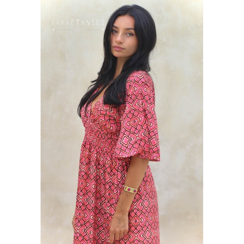 Robe longue paprika femme Laraethnics fendue