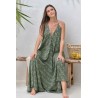 Robe longue dos nu kaki femme Laraethnics