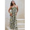Robe longue bustier kaki femme Laraethnics
