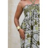 Robe longue bustier kaki femme Laraethnics