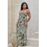 Robe longue bustier kaki femme Laraethnics