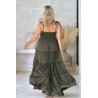 Robe longue olive femme Laraethnics smockée