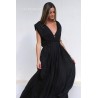 Robe longue noire plage femme Laraethnics coton