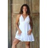 Robe courte blanche femme Laraethnics dos nu
