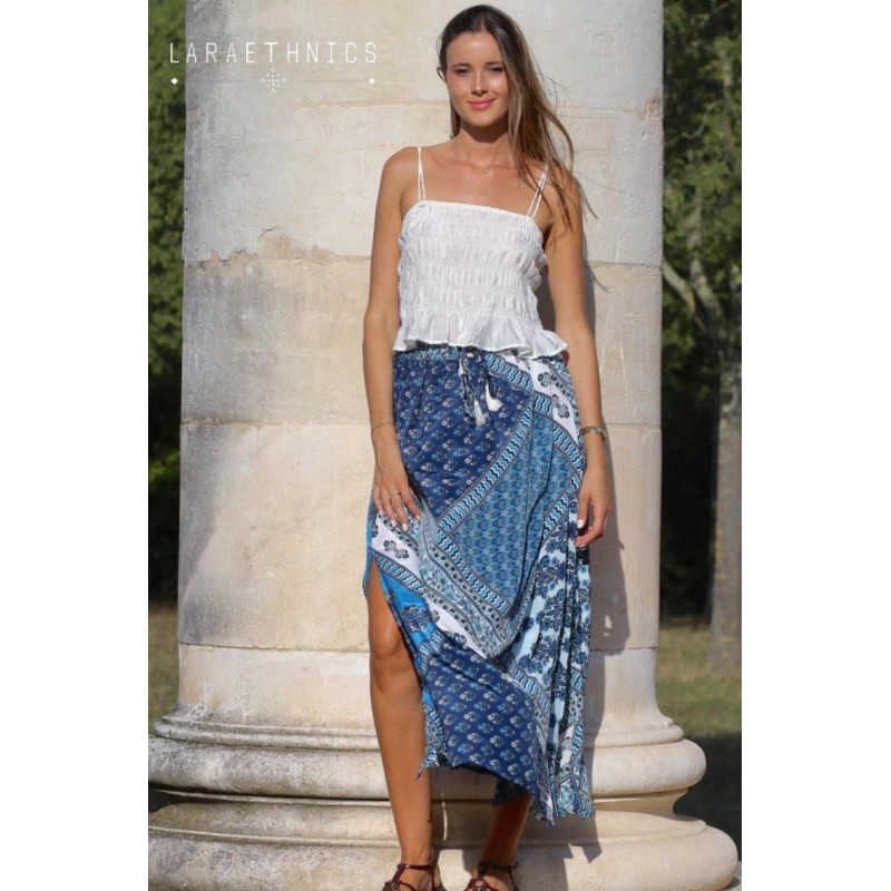 Jupe longue imprimée femme Laraethnics fluide