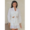 Gilet bohème ivoire femme Laraethnics court