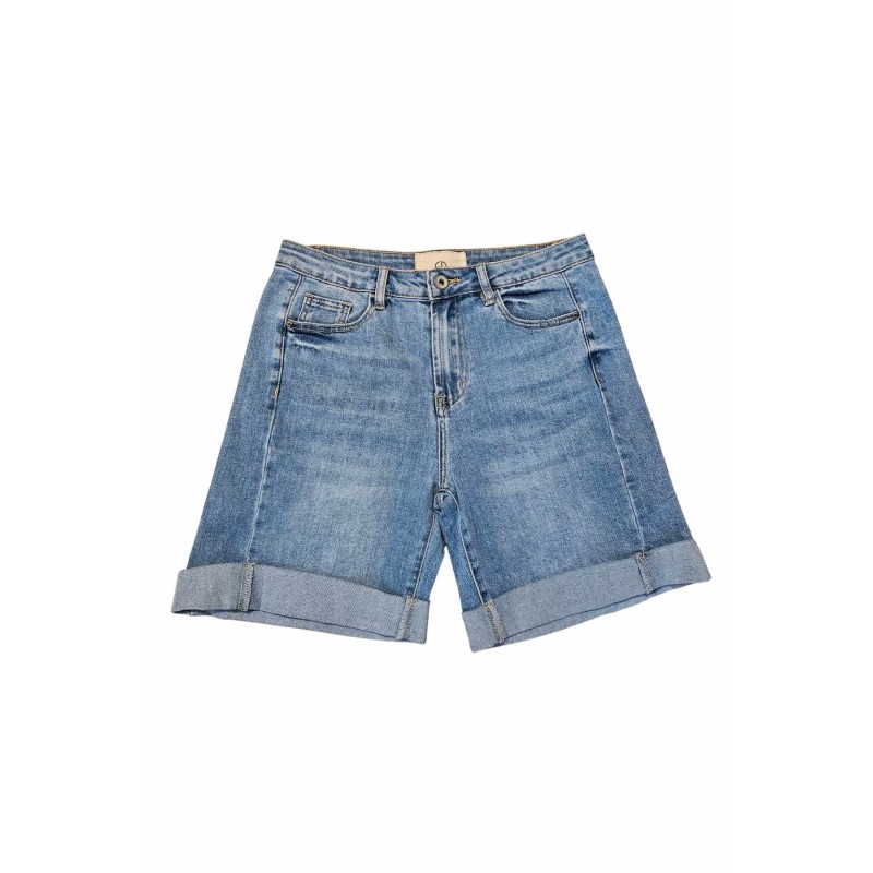 Bermuda en jean avec revers femme confortable