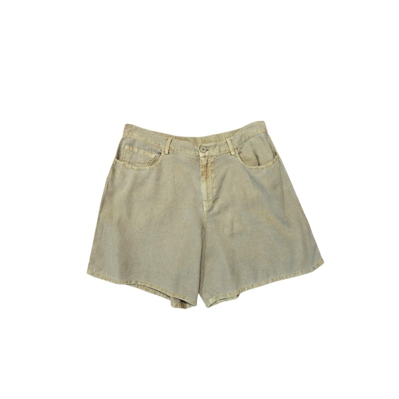 Short beige brodé femme Soan en viscose et lin FIVE