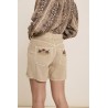 Short beige brodé femme Soan en viscose et lin FIVE
