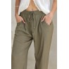 Pantalon fluide kaki - LARAETHNICS Femme