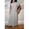 Robe longue rayée kaki blanc femme Laraethnics