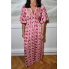 Robe longue fleurie rouge femme Laraethnics