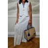 Jupe longue brodée blanche femme Laraethnics