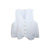 Gilet sans manches blanc femme Lara Ethnics en lin