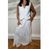 Gilet sans manches blanc femme Lara Ethnics en lin