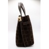 Sac marron imitation croco en cuir - Femme