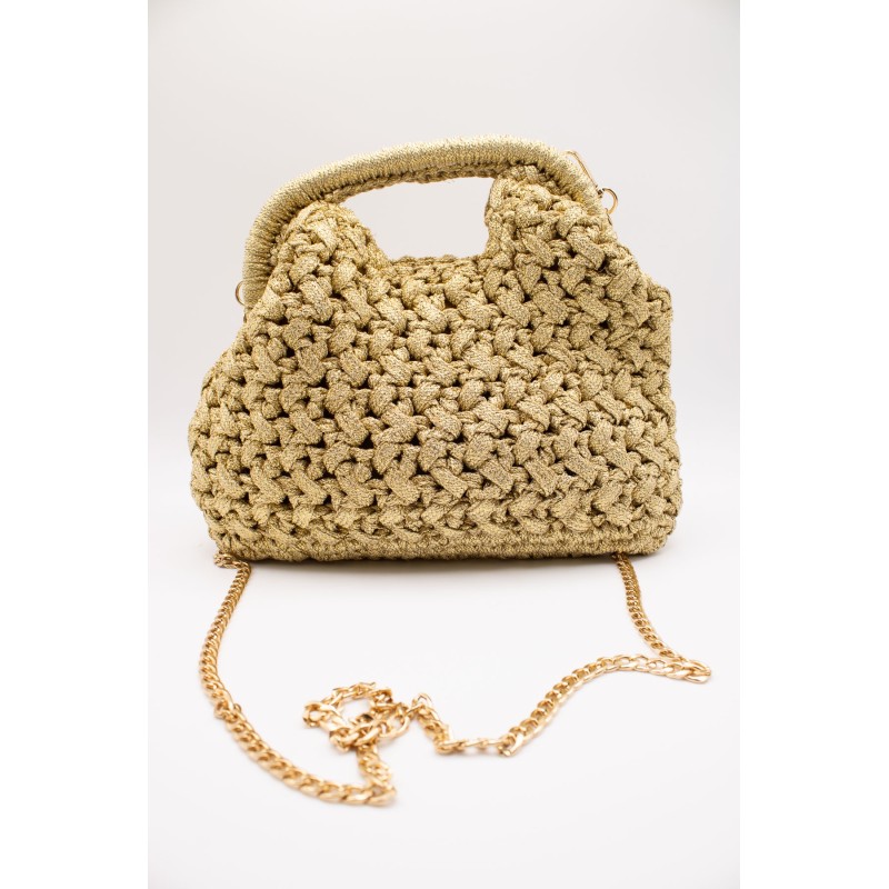 Sac doré en maille avec chaine