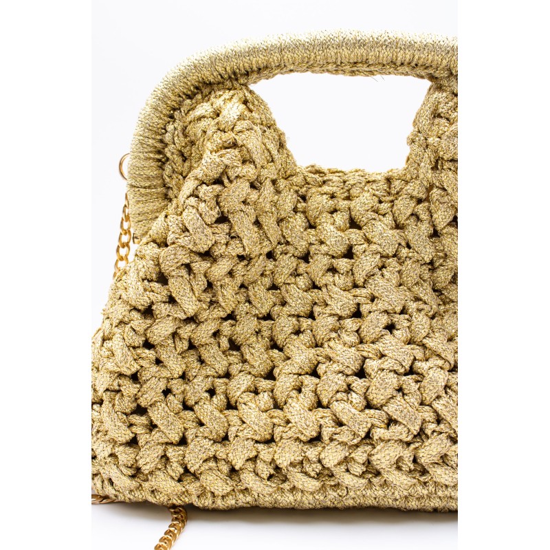 Sac doré en maille avec chaine