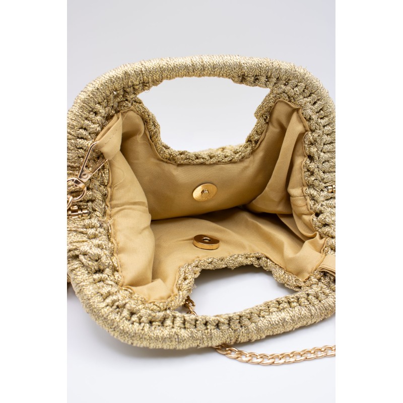 Sac doré en maille avec chaine
