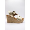Talons nu pieds compensées dorées EVA FRUTOS 1951