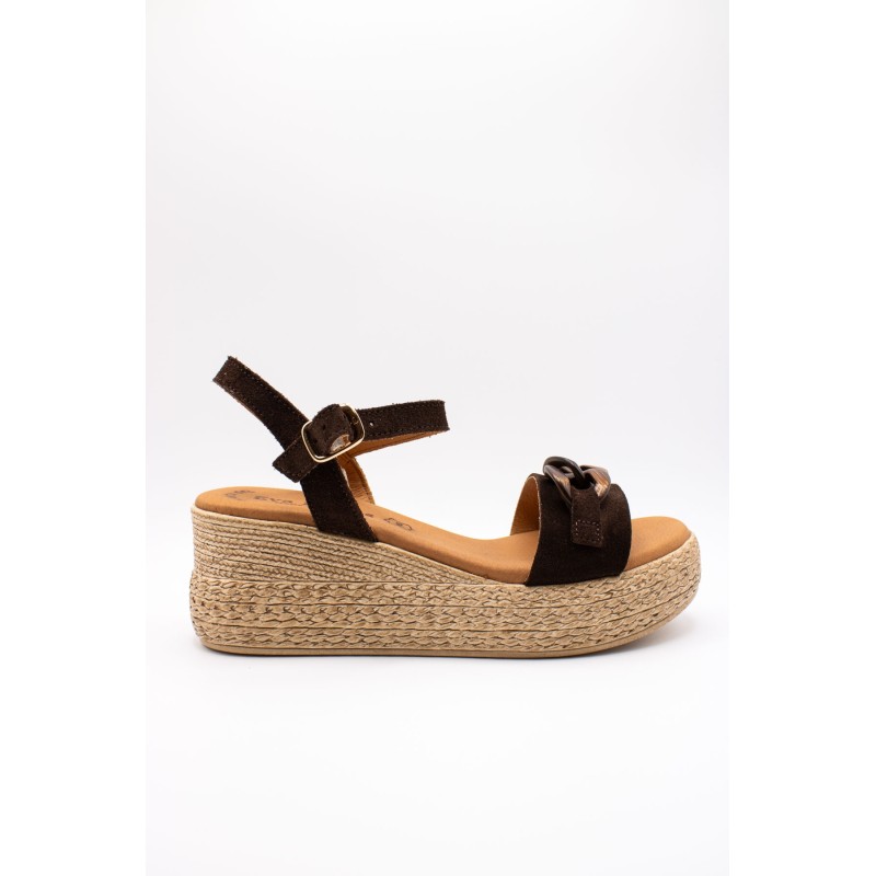 Sandales plateforme chocolat EVA FRUTOS 3794