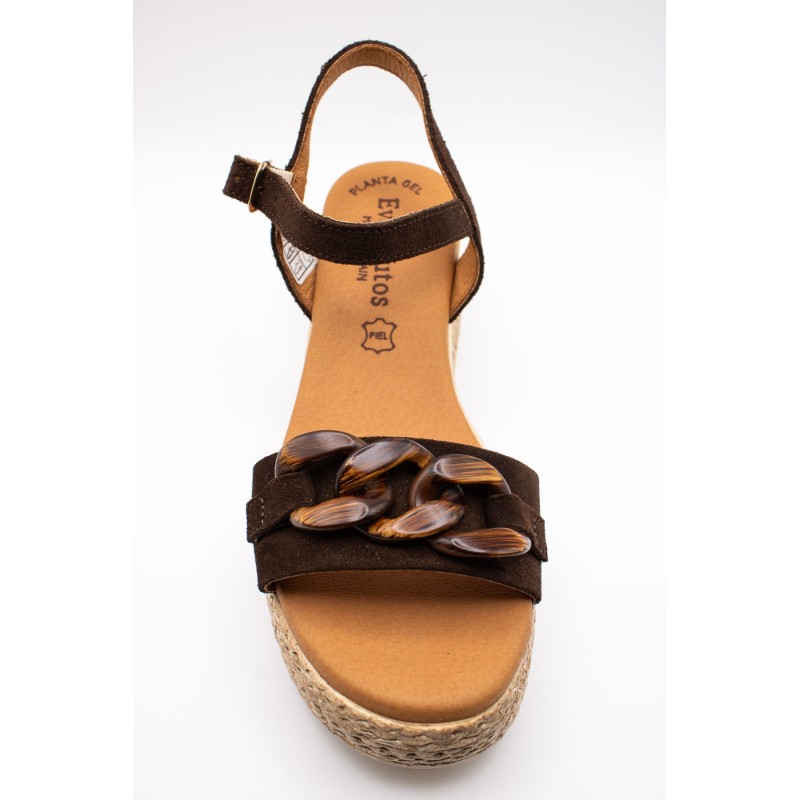 Sandales plateforme chocolat EVA FRUTOS 3794