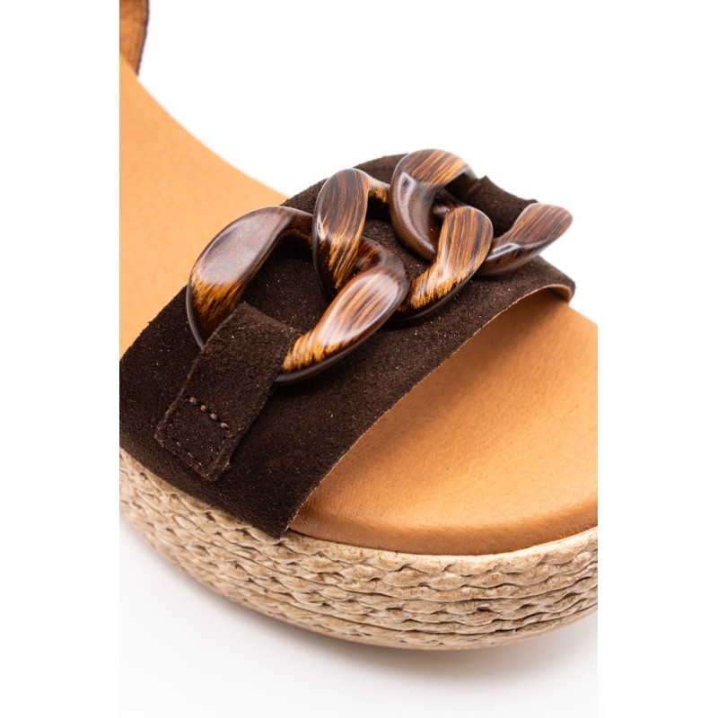 Sandales plateforme chocolat EVA FRUTOS 3794