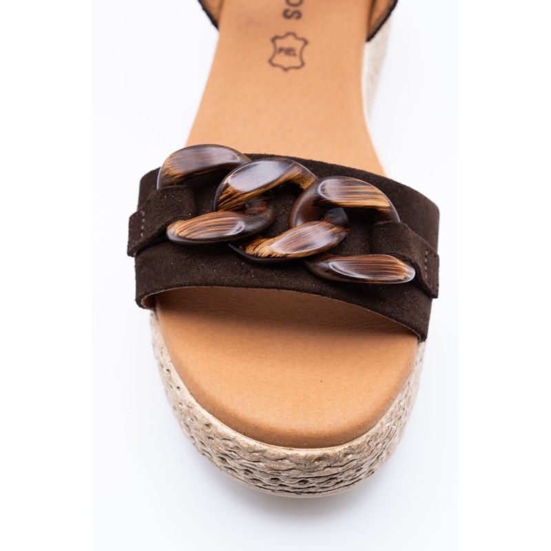 Sandales plateforme chocolat EVA FRUTOS 3794