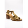 Sandales cuir bronze femme A123080 à talon confortable