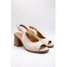 Sandales vernies sable femme A5270 à talon confortable