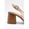 Sandales vernies sable femme A5270 à talon confortable