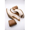 Sandales vernies sable femme A5270 à talon confortable
