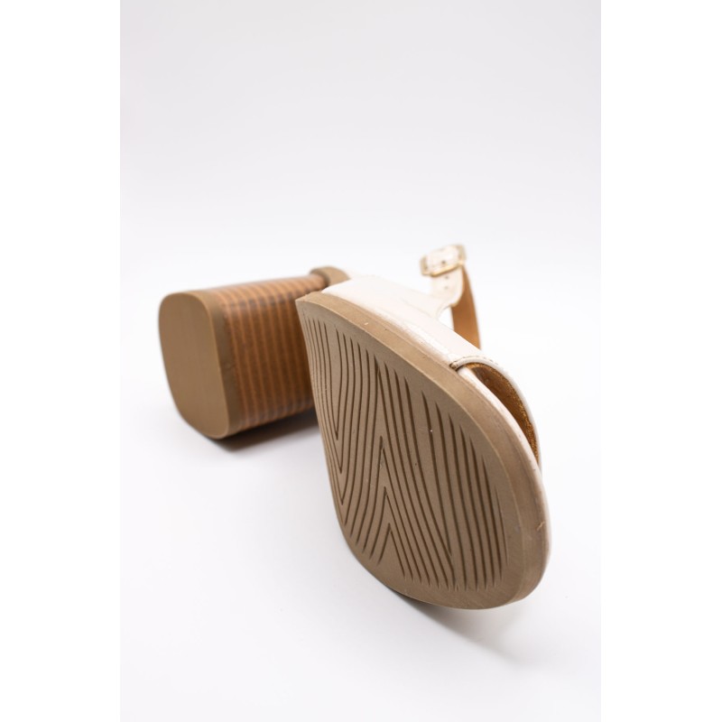 Sandales vernies sable femme A5270 à talon confortable