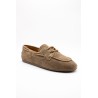 Chaussures bateau femme cuir taupe A2240 aliwell