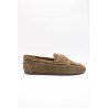 Chaussures bateau femme cuir taupe A2240 aliwell