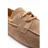 Chaussures bateau femme cuir taupe A2240 aliwell