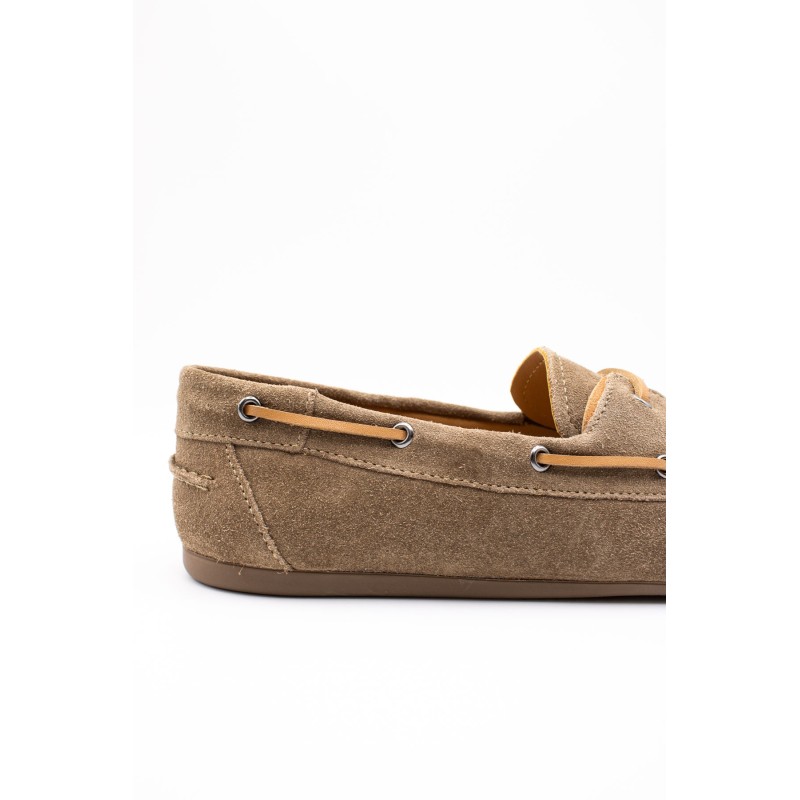 Chaussures bateau femme cuir taupe A2240 aliwell
