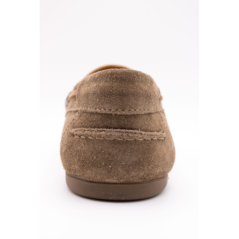 Chaussures bateau femme cuir taupe A2240 aliwell