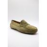 Mocassins femme vert amande ALIWELL en cuir suédé