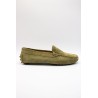 Mocassins femme vert amande ALIWELL en cuir suédé